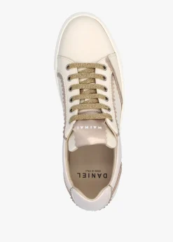 Sale MAIMAI Jaggy Cream Leather Flatform Trainers