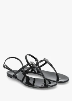Outlet VALENTINO BAGS Jally Black Toe Post Logo Sandals