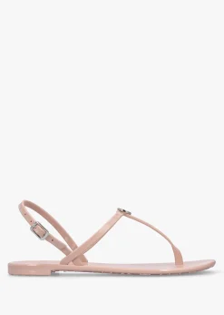 Online VALENTINO BAGS Jally Pink Toe Post Logo Sandals