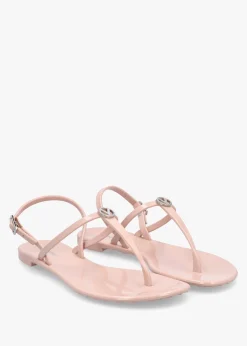 Online VALENTINO BAGS Jally Pink Toe Post Logo Sandals