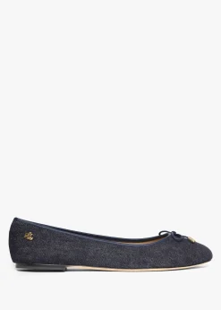 Fashion LAUREN RALPH LAUREN Jayna Blue Denim Ballet Pumps