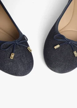 Fashion LAUREN RALPH LAUREN Jayna Blue Denim Ballet Pumps