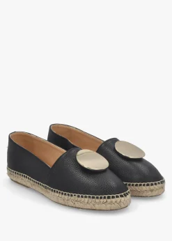 Hot DANIEL Jessie Black Leather Espadrilles