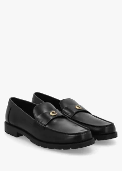 Online COACH Jocelyn Black Leather Loafers