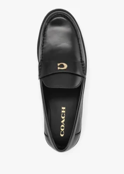 Online COACH Jocelyn Black Leather Loafers