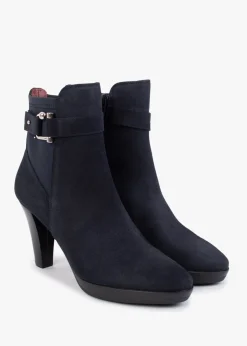 Online DANIEL Joyfully Blue Suede Heeled Ankle Boots