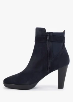 Online DANIEL Joyfully Blue Suede Heeled Ankle Boots