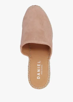 Best DANIEL Kris Nude Suede Wedge Espadrille Mules