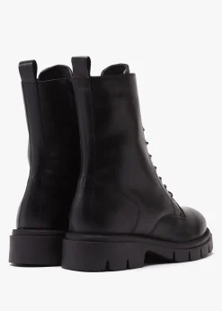 Hot DANIEL Lacie Black Leather Lace Up Ankle Boots