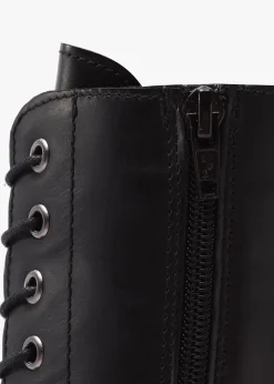 Hot DANIEL Lacie Black Leather Lace Up Ankle Boots