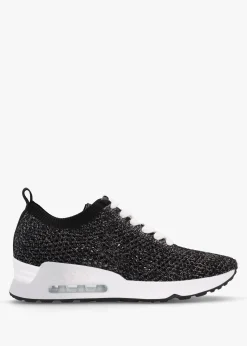 Clearance ASH Laika Knitted Lurex Black Silver Trainers