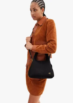 Online COACH Lana 23 Black Leather Shoulder Bag