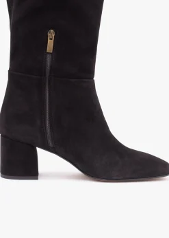 Sale DANIEL Lancey Black Suede Block Heel Knee Boots