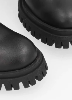 Outlet DANIEL Larisa Black Leather Stretch Over The Knee Boots