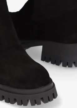 Best DANIEL Larisa Black Suede Stretch Over The Knee Boots