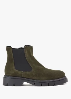 Hot DANIEL Leah Khaki Suede Chelsea Boots