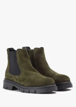 Hot DANIEL Leah Khaki Suede Chelsea Boots