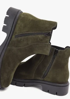 Hot DANIEL Leah Khaki Suede Chelsea Boots