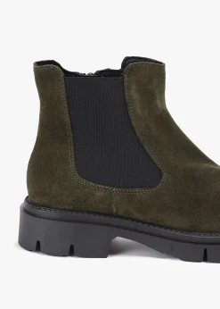 Hot DANIEL Leah Khaki Suede Chelsea Boots