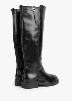Clearance FURLA Legacy Black Leather Knee Boots