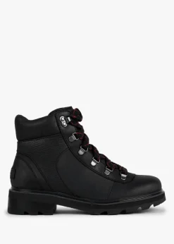 Online SOREL Lennox Black Leather Hiker STKD Waterproof Boots