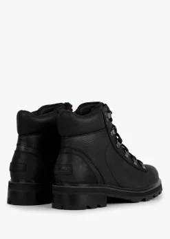 Online SOREL Lennox Black Leather Hiker STKD Waterproof Boots