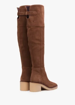 Outlet DANIEL Lette Taupe Suede Over The Knee Boots
