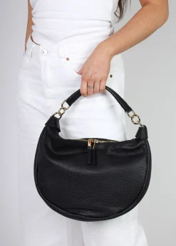 Sale DANIEL Licia Black Leather Slouchy Shoulder Bag