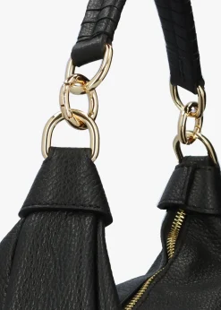 Sale DANIEL Licia Black Leather Slouchy Shoulder Bag