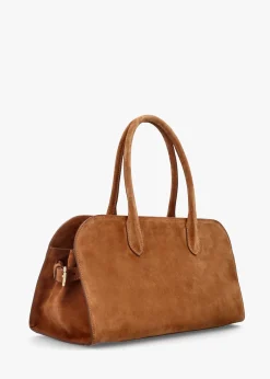 Discount DANIEL Lilah Tan Suede East West Shoulder Bag
