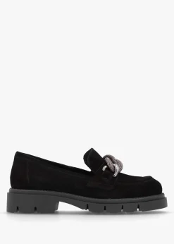 Outlet DANIEL Lisbon Black Suede Link Chain Chunky Loafers
