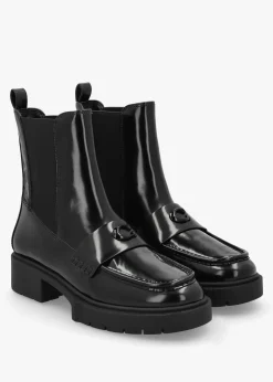 Best COACH Louisa Black Leather Chelsea Boots