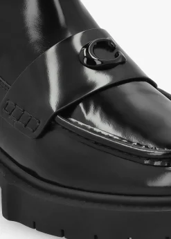 Best COACH Louisa Black Leather Chelsea Boots