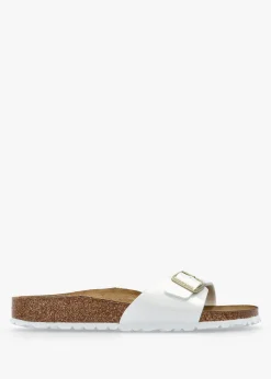 Sale BIRKENSTOCK Madrid Birko-Flor Patent White Mules