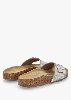 Hot BIRKENSTOCK Madrid Synthetic Washed Metallic Silver Mules