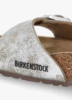 Hot BIRKENSTOCK Madrid Synthetic Washed Metallic Silver Mules