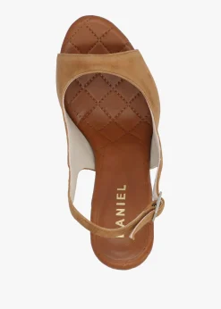 Outlet DANIEL Margot Tan Suede Sculpted Wedge Sandals