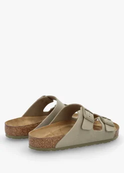 Best BIRKENSTOCK Men's Arizona Birko-Flor Faded Khaki Two Bar Mules