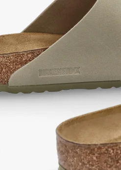 Best BIRKENSTOCK Men's Arizona Birko-Flor Faded Khaki Two Bar Mules