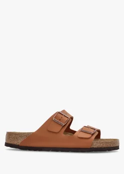 New BIRKENSTOCK Men’s Arizona Birko-Flor Ginger Brown Mules