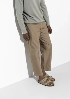 Hot BIRKENSTOCK Men's Arizona Taupe Suede Two Bar Mules