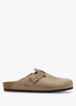 Clearance BIRKENSTOCK Men's Boston Tabacco Brown Waxy Leather Clogs