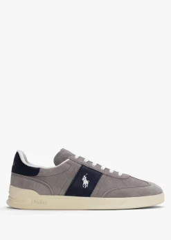 New POLO RALPH LAUREN Men’s Heritage Aera Grey & Navy Suede Trainers