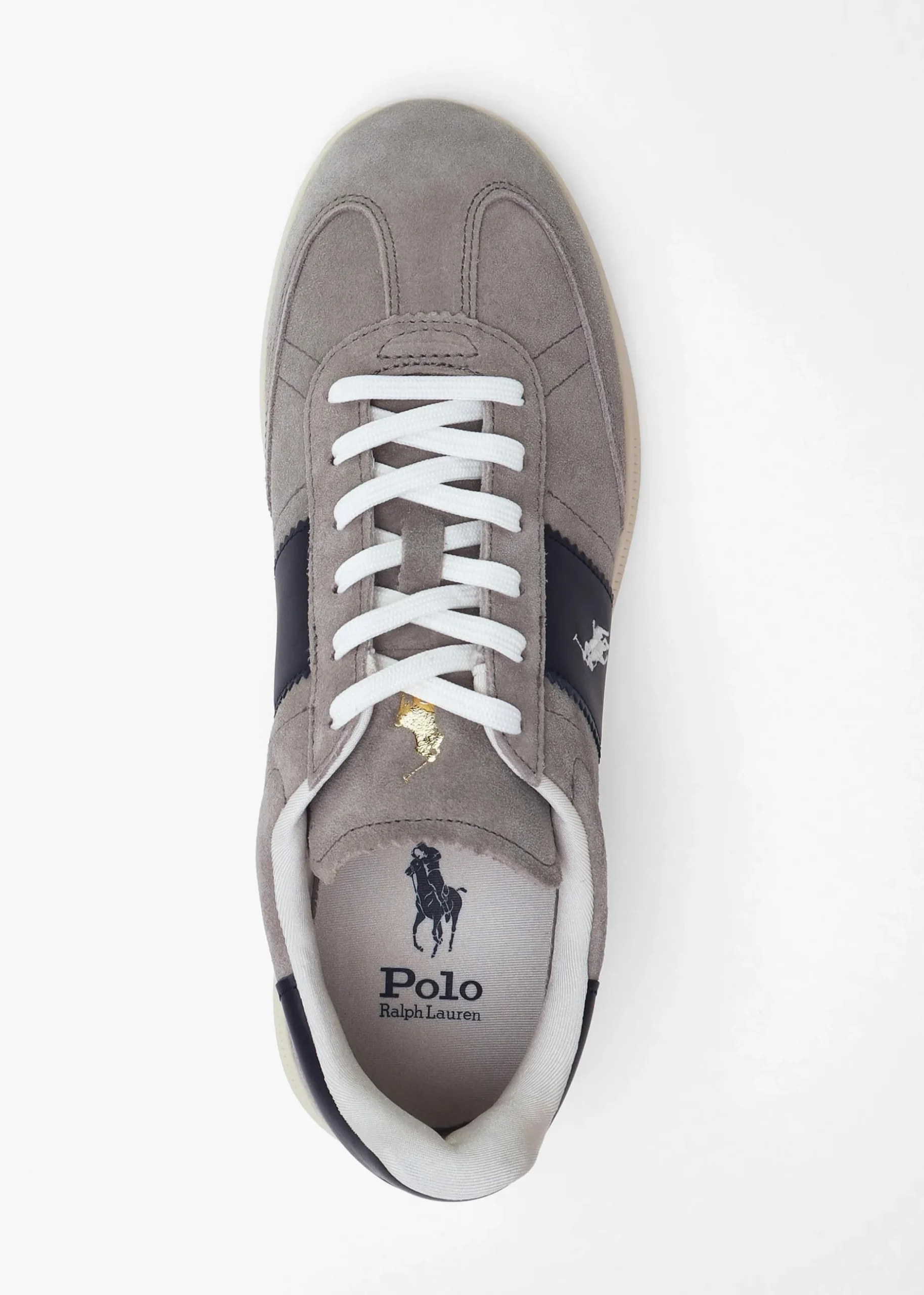 New POLO RALPH LAUREN Men’s Heritage Aera Grey & Navy Suede Trainers