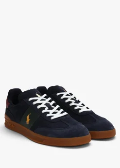 Sale POLO RALPH LAUREN Men’s Heritage Aera Navy Multi Suede Trainers