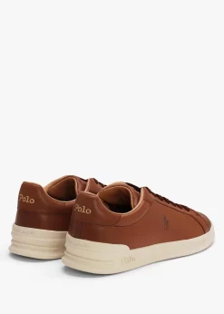Outlet POLO RALPH LAUREN Men’s Heritage Court II Polo Russet Leather Trainers