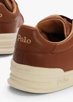 Outlet POLO RALPH LAUREN Men’s Heritage Court II Polo Russet Leather Trainers