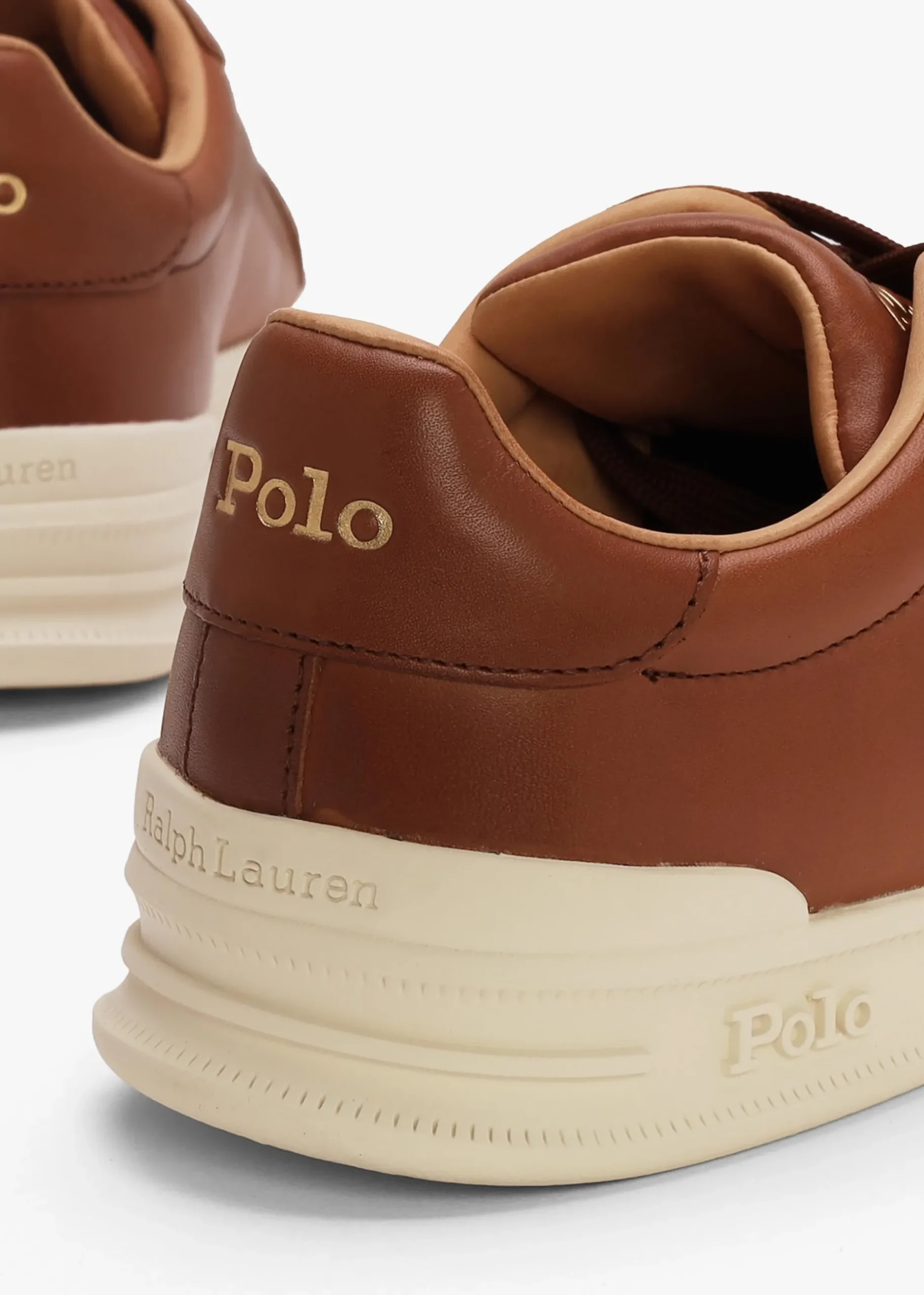 Outlet POLO RALPH LAUREN Men’s Heritage Court II Polo Russet Leather Trainers