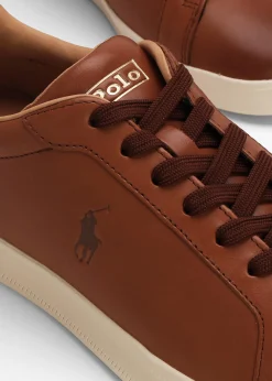 Outlet POLO RALPH LAUREN Men’s Heritage Court II Polo Russet Leather Trainers