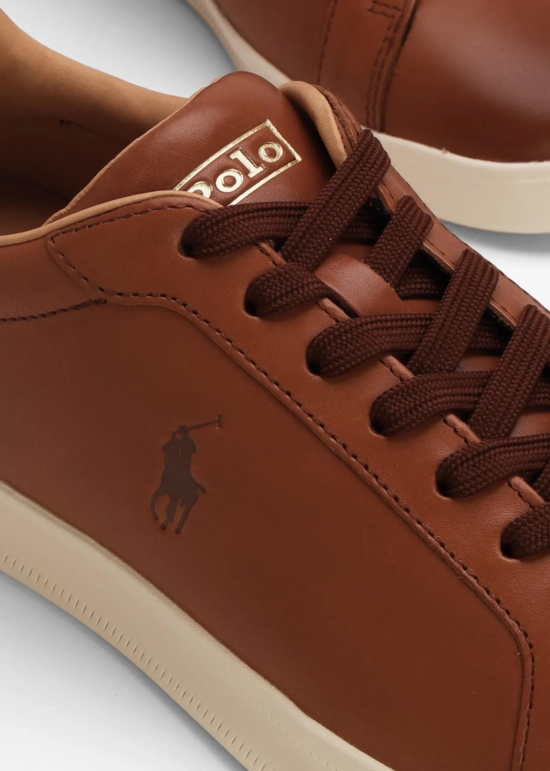 Outlet POLO RALPH LAUREN Men’s Heritage Court II Polo Russet Leather Trainers